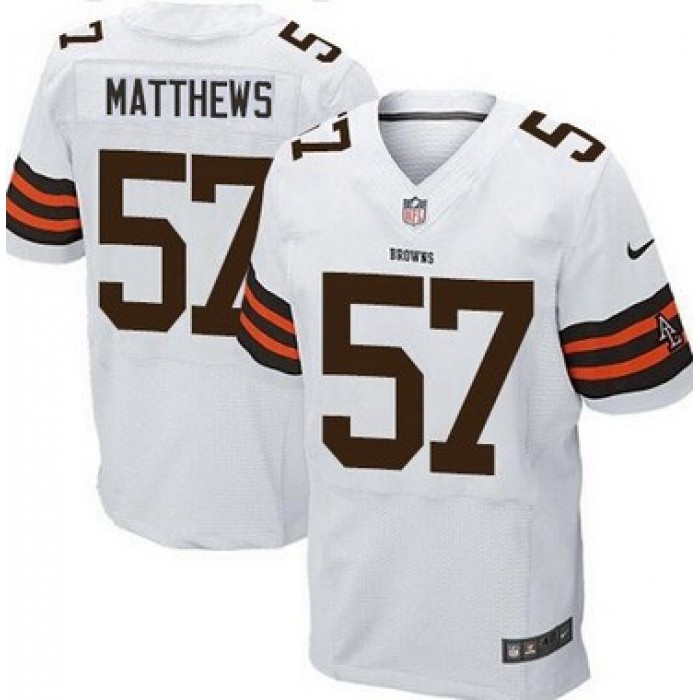 Men's Cleveland Browns #57 Clay Matthews Road NFL Nike Elite Jersey