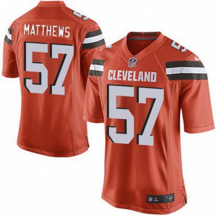 Men's Cleveland Browns #57 Clay Matthews Orange Alternate 2015 NFL Nike Elite Jersey