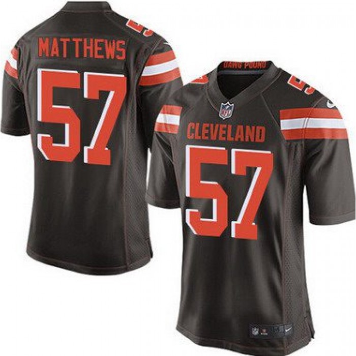Men's Cleveland Browns #57 Clay Matthews Brown Team Color 2015 NFL Nike Elite Jersey