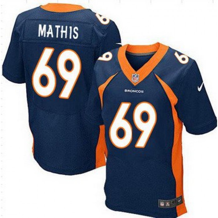 Men's Denver Broncos #69 Evan Mathis Navy Blue Alternate NFL Nike Elite Jersey