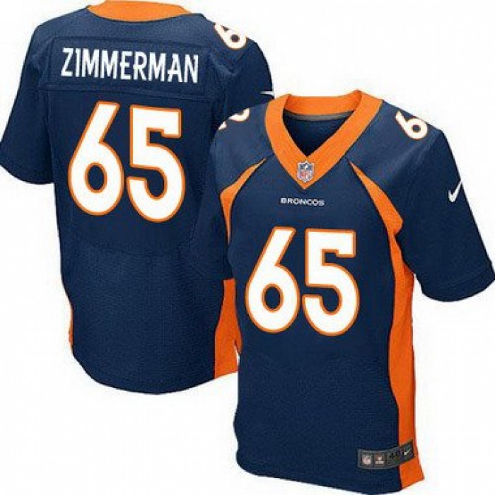 Men's Denver Broncos #65 Gary Zimmerman Navy Blue Retired Player NFL Nike Elite Jersey