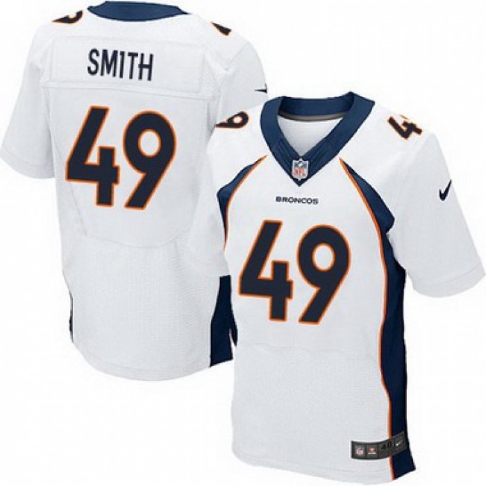 Men's Denver Broncos #49 Dennis Smith White Retired Player NFL Nike Elite Jersey
