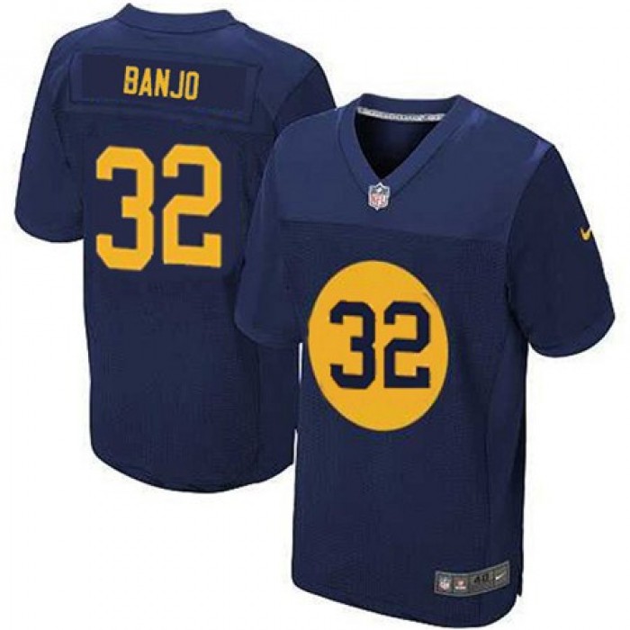Men's Green Bay Packers #32 Chris Banjo Navy BLue Elite Jersey