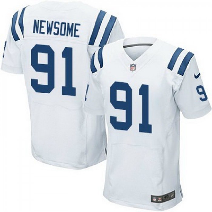 Men's Indianapolis Colts #91 Jonathan Newsome White Road NFL Nike Elite Jersey