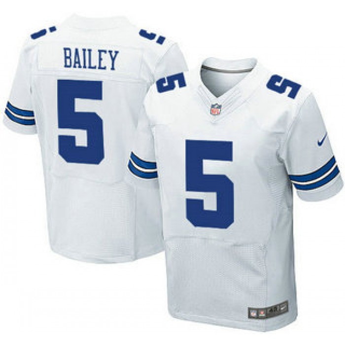 Men's Dallas Cowboys #5 Dan Bailey White Road NFL Nike Elite Jersey