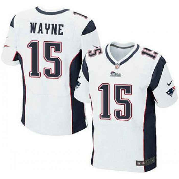Men's New England Patriots #15 Reggie Wayne White Road NFL Nike Elite Jersey
