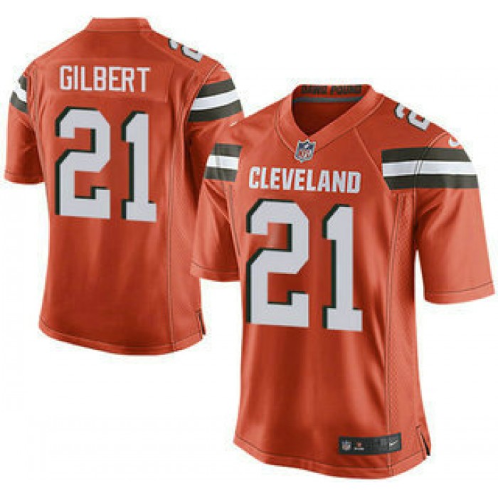 Men's Cleveland Browns Brown #21 Justin Gilbert Orange Alternate 2015 NFL Nike Elite Jersey