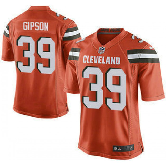 Men's Cleveland Browns Brown #39 Tashaun Gipson Orange Alternate 2015 NFL Nike Elite Jersey