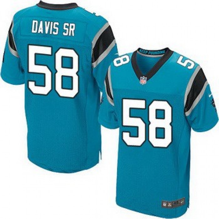 Men's Carolina Panthers #58 Thomas Davis Sr Light Blue Alternate NFL Nike Elite Jersey