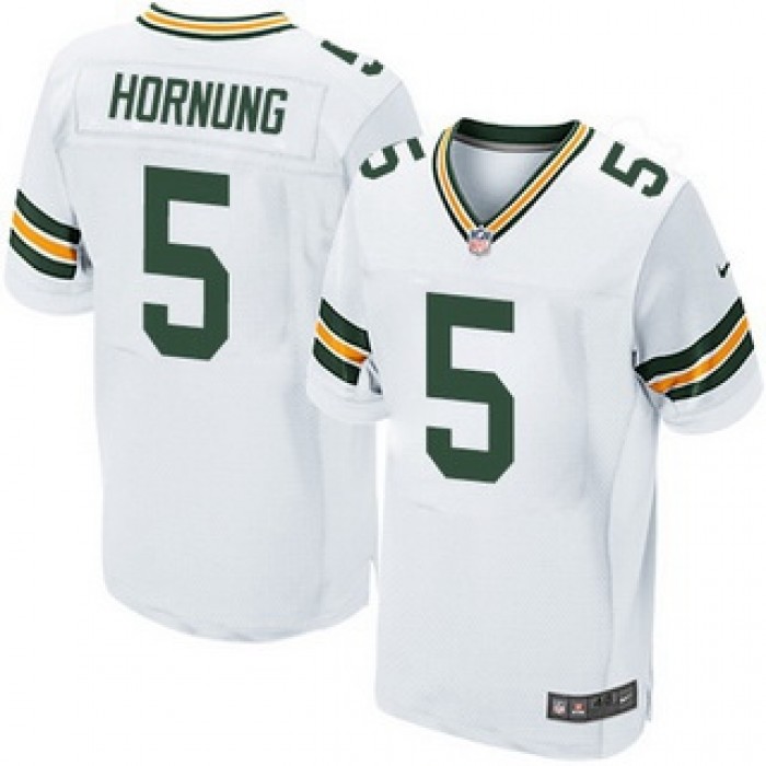 Men's Green Bay Packers #5 Paul Hornung White Retired Player NFL Nike Elite Jersey