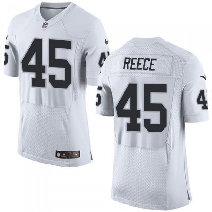 Men's Oakland Raiders #45 Marcel Reece White Road 2015 NFL Nike Elite Jersey