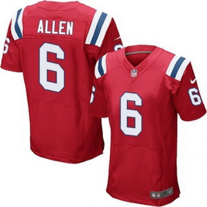 Men's New England Patriots #6 Ryan Allen Red Alternate NFL Nike Elite Jersey