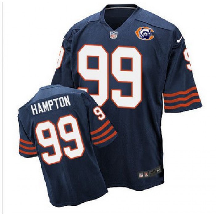 Nike Bears #99 Dan Hampton Navy Blue Throwback Men's Stitched NFL Elite Jersey