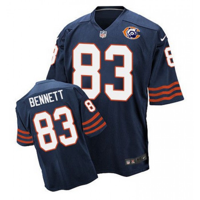Nike Bears #83 Martellus Bennett Navy Blue Throwback Men's Stitched NFL Elite Jersey