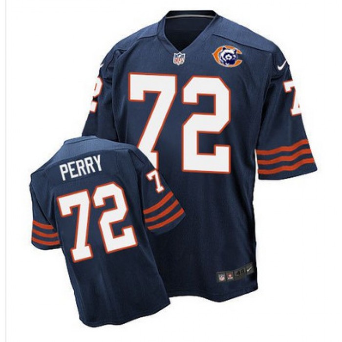 Nike Bears #72 William Perry Navy Blue Throwback Men's Stitched NFL Elite Jersey