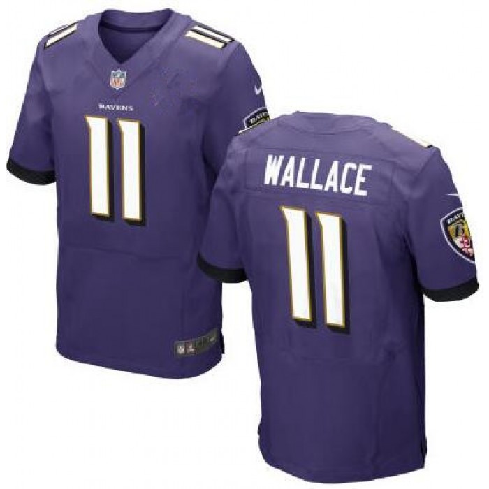 Men's Baltimore Ravens #11 Mike Wallace Purple Team Color NFL Nike Elite Jersey