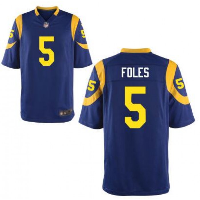 Men's Los Angeles Rams #5 Nick Foles Royal Blue Alternate NFL Nike Elite Jersey