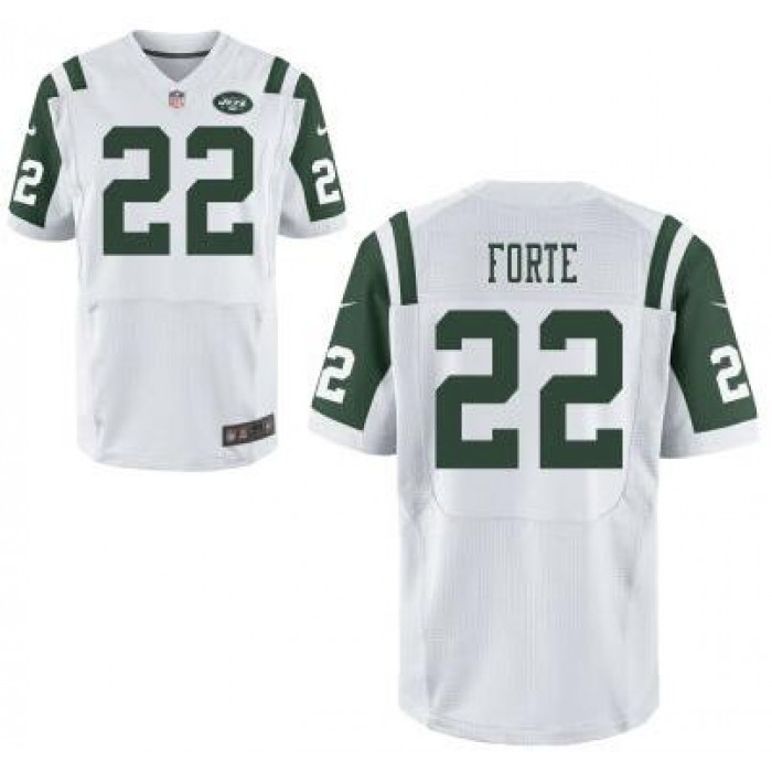 Men's New York Jets #22 Matt Forte Williams White Road NFL Nike Elite Jersey