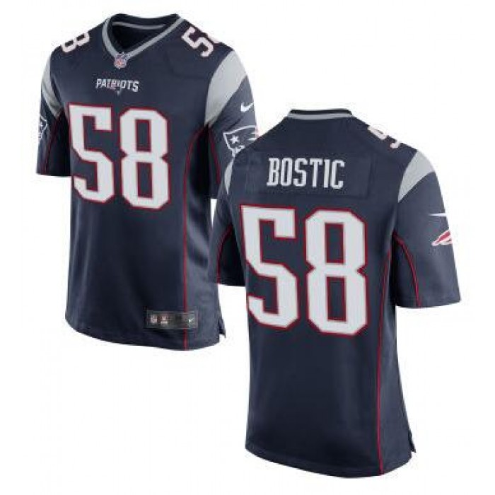 Men's New England Patriots #58 Jon Bostic Navy Blue Team Color 2015 NFL Nike Elite Jersey