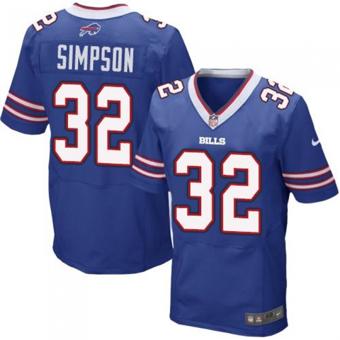 Nike Bills #32 O. J. Simpson Royal Blue Team Color Men's Stitched NFL New Elite Jersey