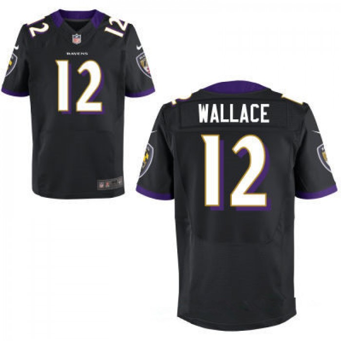 Men's Baltimore Ravens #12 Mike Wallace Black Alternate Stitched NFL Nike Elite Jersey
