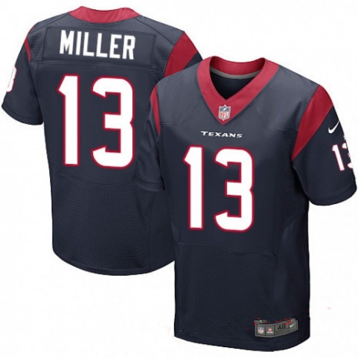 Men's Houston Texans #13 Braxton Miller Navy Blue Team Color Stitched NFL Nike Elite Jersey