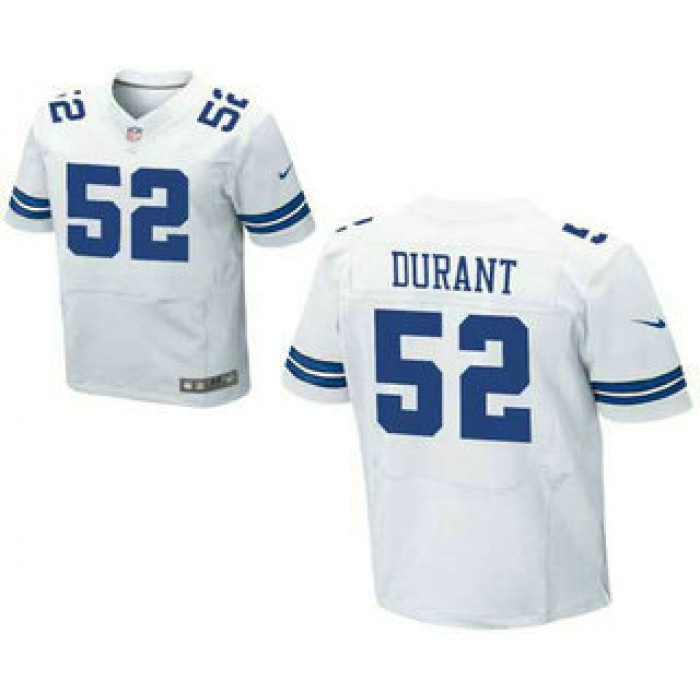 Men's Dallas Cowboys #52 Justin Durant White Road NFL Nike Elite Jersey