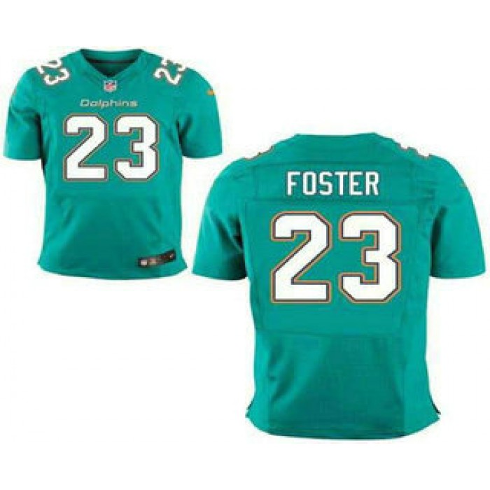 Men's Miami Dolphins #23 Arian Foster Aqua Green Team Color NFL Nike Elite Jersey