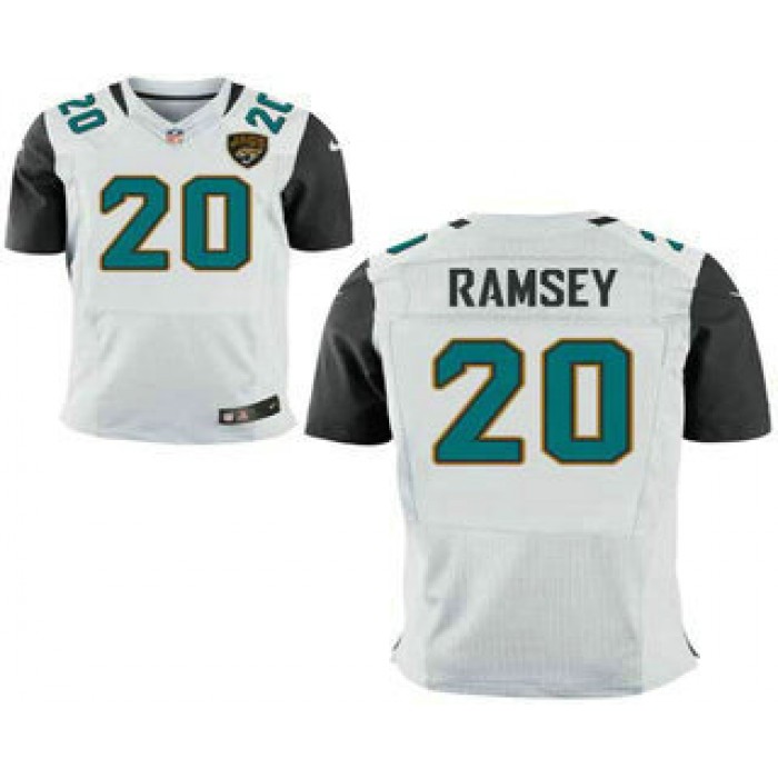 Men's Jacksonville Jaguars #20 Jalen Ramsey White Road NFL Nike Elite Jersey