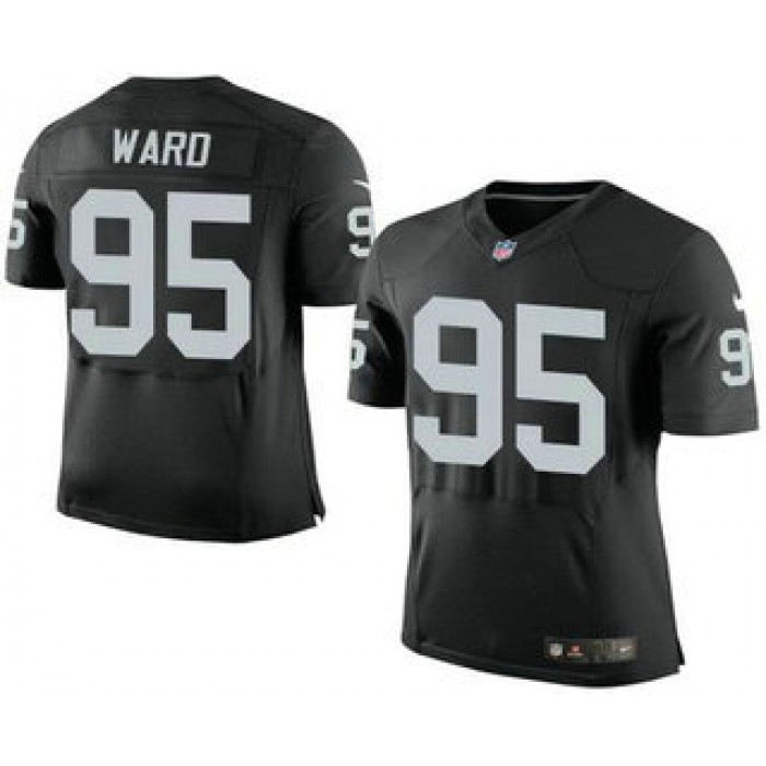 Men's Oakland Raiders #95 Jihad Ward Black Team Color NFL Nike Elite Jersey