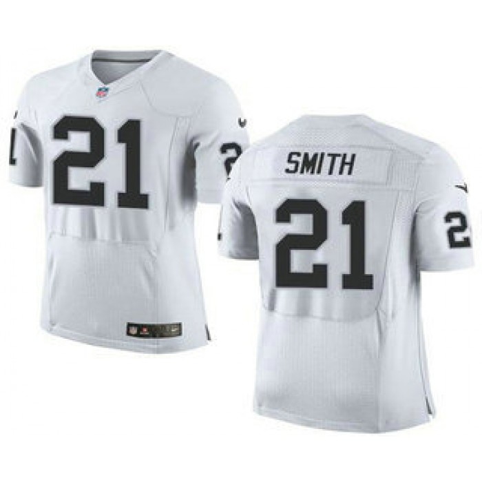 Men's Oakland Raiders #21 Sean Smith White Road 2015 NFL Nike Elite Jersey