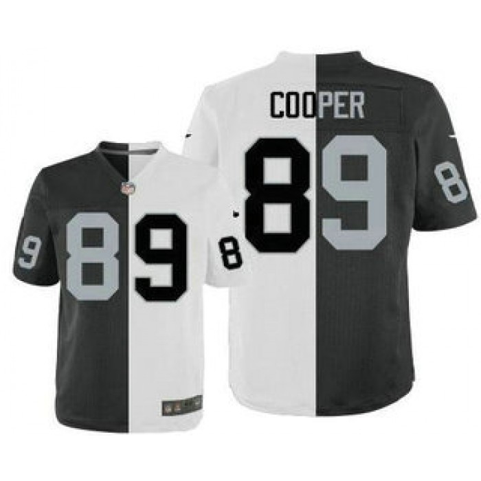 Men's Oakland Raiders #89 Amari Cooper Black With White Two Tone Elite Jersey