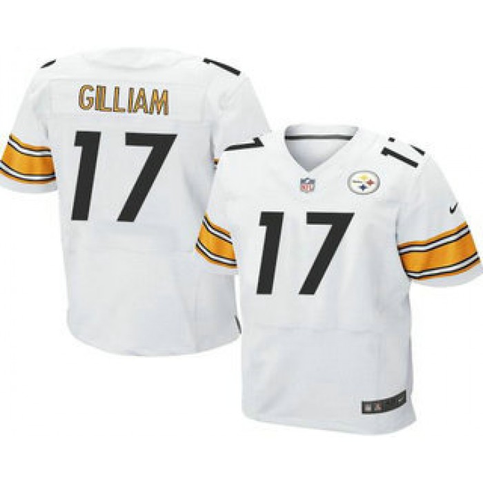 Men's Pittsburgh Steelers #17 Joe Gilliam White Road NFL Nike Elite Jersey