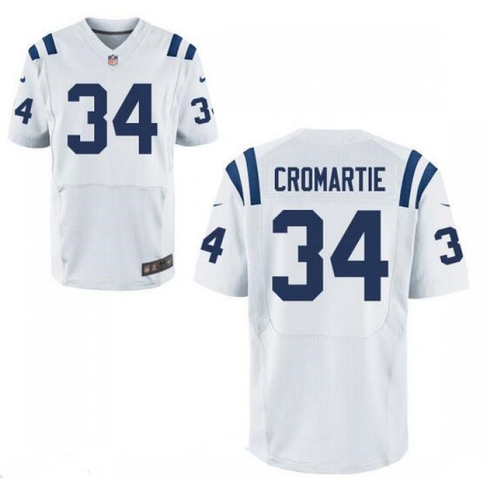 Men's Indianapolis Colts #34 Antonio Cromartie White Road Stitched NFL Nike Elite Jersey