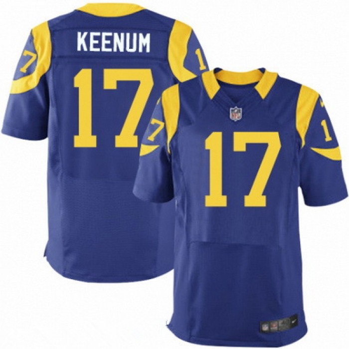 Men's Los Angeles Rams #17 Case Keenum Royal Blue Alternate Stitched NFL Nike Elite Jersey