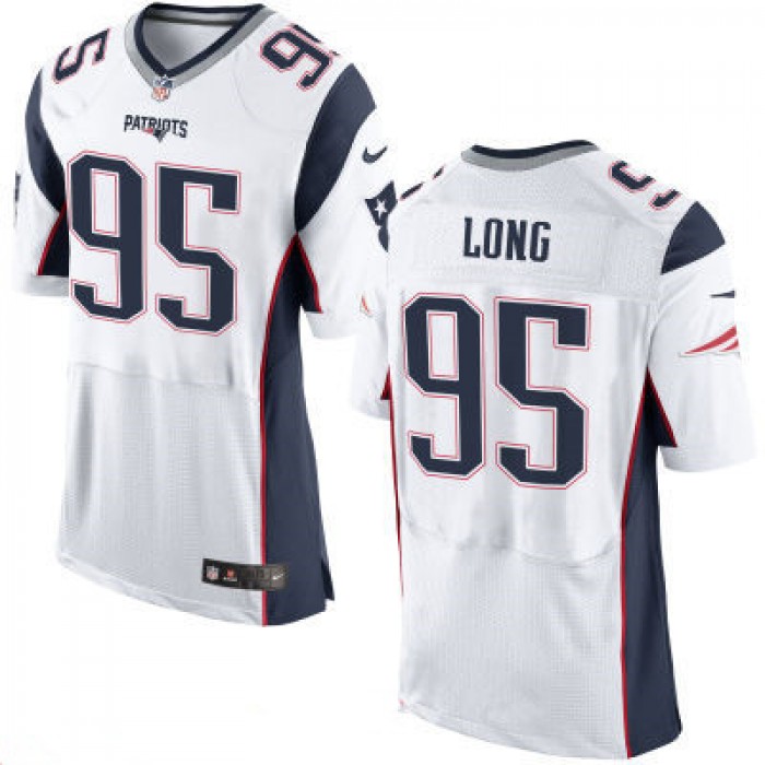 Men's New England Patriots #95 Chris Long White Road Stitched NFL Nike Elite Jersey