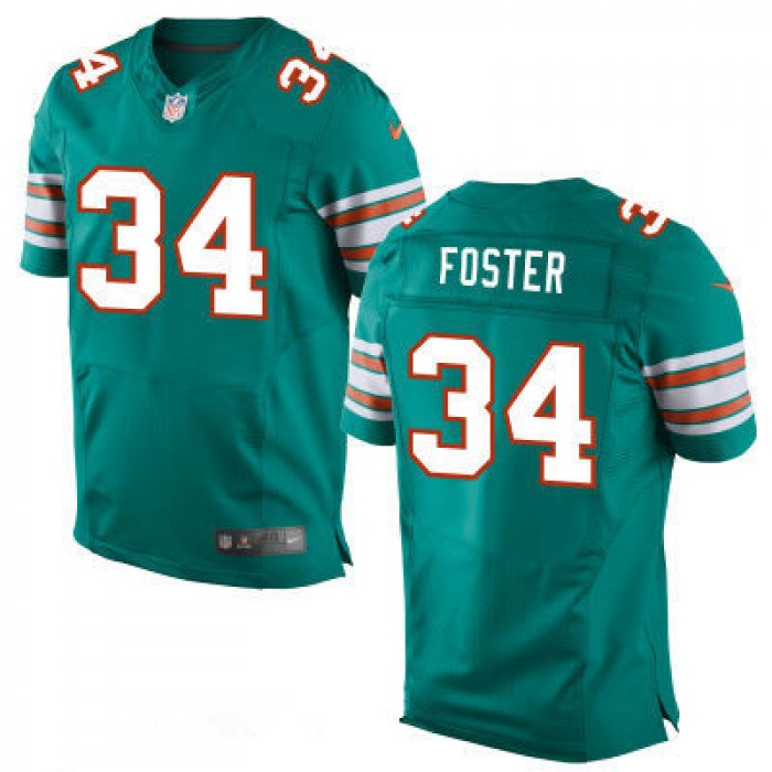 Men's Miami Dolphins #34 Arian Foster Aqua Green Alternate Stitched NFL Nike Elite Jersey