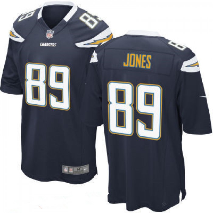 Men's San Diego Chargers #89 James Jone Navy Blue Team Color Stitched NFL Nike Elite Jersey