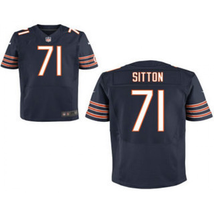 Men's Chicago Bears #71 Josh Sitton Navy Blue Team Color Stitched NFL Nike Elite Jersey