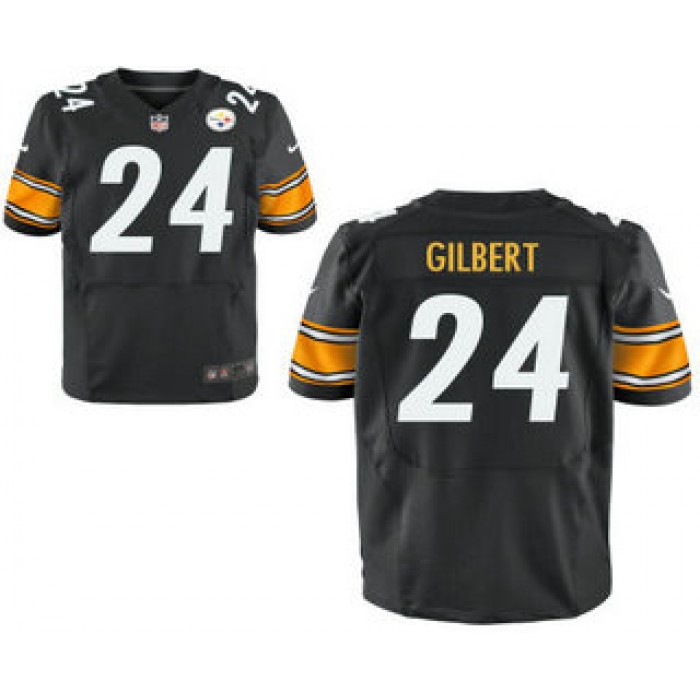 Men's Pittsburgh Steelers #24 Justin Gilbert Black Team Color Stitched NFL Nike Elite Jersey