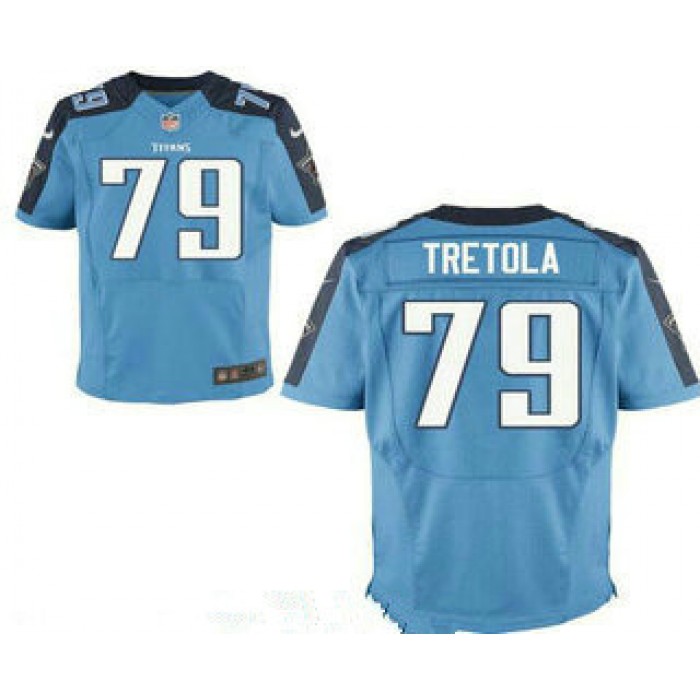 Men's Tennessee Titans #79 Sebastian Tretola Light Blue Team Color Stitched NFL Nike Elite Jersey