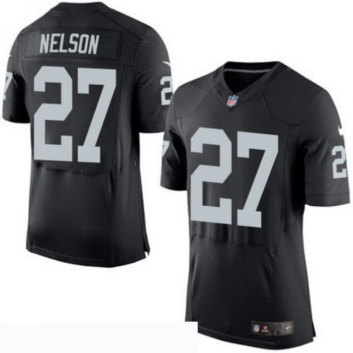 Men's Oakland Raiders #27 Reggie Nelson NEW Black Team Color Stitched NFL Nike Elite Jersey