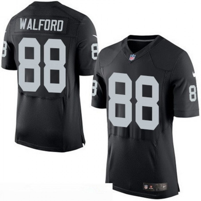 Men's Oakland Raiders #88 Clive Walford NEW Black Team Color Stitched NFL Nike Elite Jersey