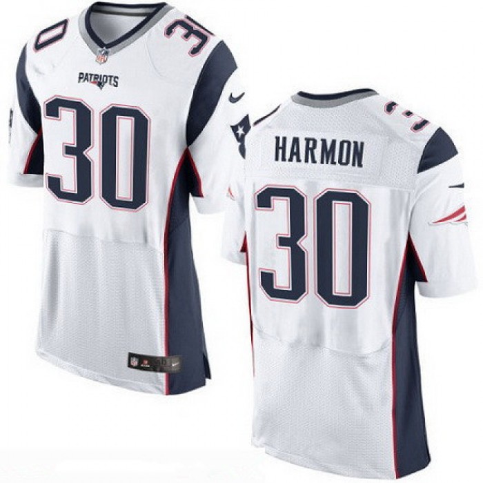 Men's New England Patriots #30 Duron Harmon NEW White Road Stitched NFL Nike Elite Jersey