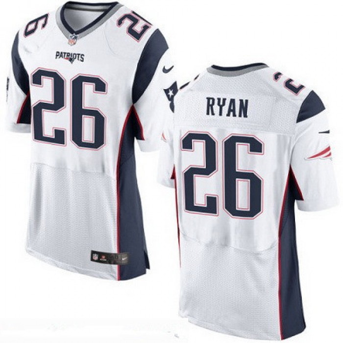 Men's New England Patriots #26 Logan Ryan NEW White Road Stitched NFL Nike Elite Jersey