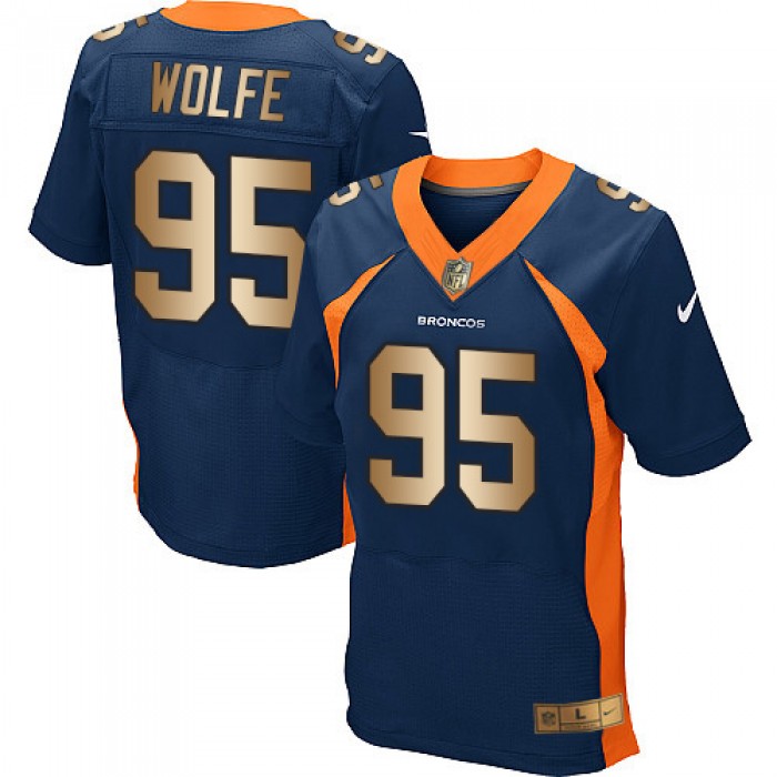 Nike Broncos #95 Derek Wolfe Navy Blue Alternate Men's Stitched NFL New Elite Gold Jersey