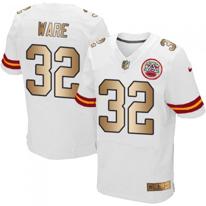 Nike Chiefs #32 Spencer Ware White Men's Stitched NFL Elite Gold Jersey