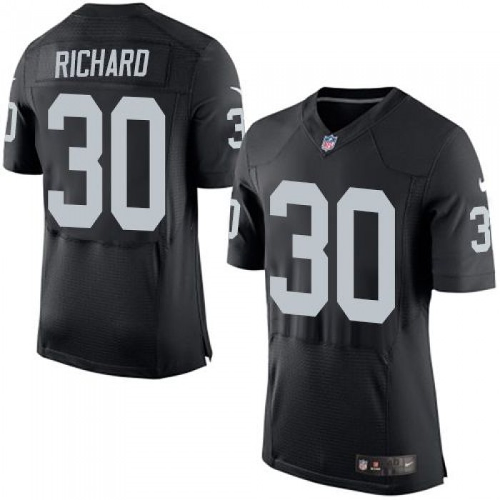 Nike Raiders #30 Jalen Richard Black Team Color Men's Stitched NFL New Elite Jersey