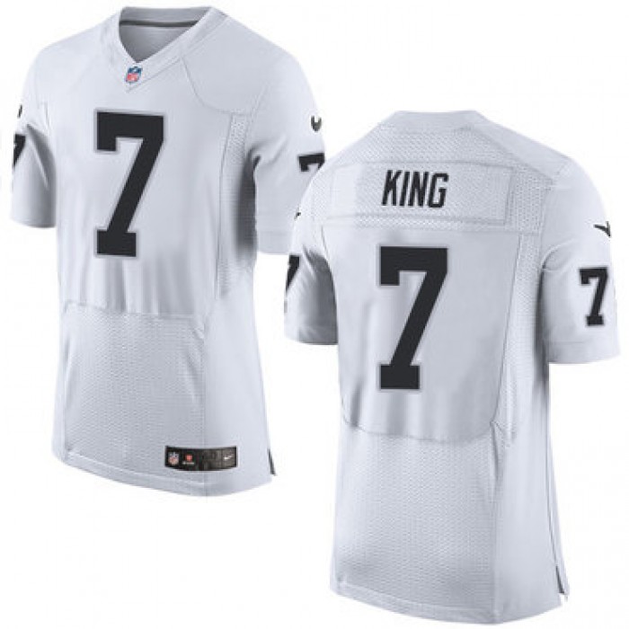 Nike Raiders #7 Marquette King White Men's Stitched NFL New Elite Jersey