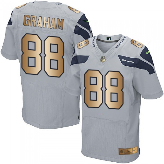 Nike Seahawks #88 Jimmy Graham Grey Alternate Men's Stitched NFL Elite Gold Jersey